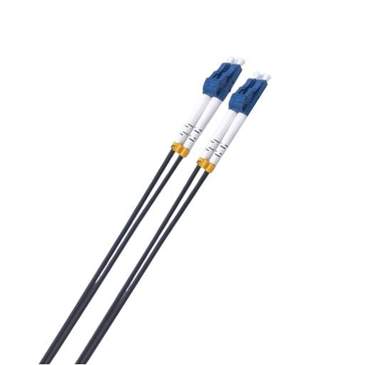 8ware 10m LC-LC OS2 Single Mode Dual-Core Fibre / Fiber Optic Cable UPC Duplex Armoured Low Smoke Zero Halogen (LSZH) Jacket Black