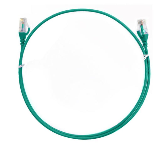 8ware CAT6 Ultra Thin Slim Cable 0.25m / 25cm - Green Color Premium RJ45 Ethernet Network LAN UTP Patch Cord 26AWG for Data Only