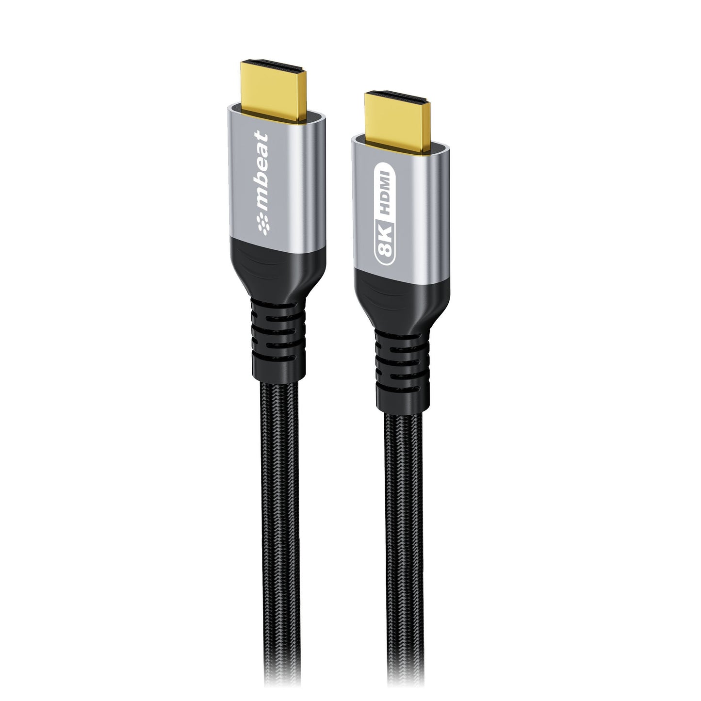 mbeatÂ® Tough Link 1.5m Certified 8K HDMI Cable - Space Grey  HDMI 2.1 (male) to HDMI 2.1 (male) 50cm Ã 2.02cm Ã 1.13cm