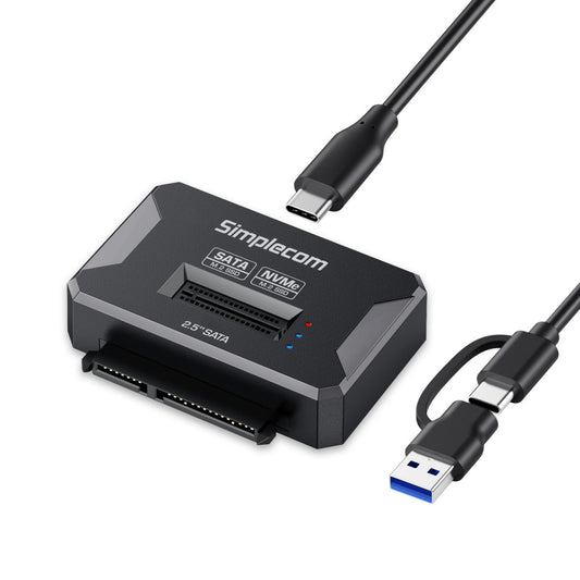 Simplecom SA516 NVMe/SATA Dual Protocol M.2 SSD and 2.5' SATA to USB Adapter 10Gbps