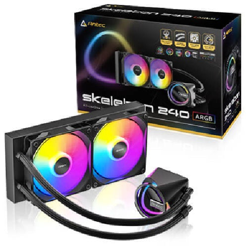 Antec Skeleton 240 ARGB, All-in-One Liquid Cooler, 240mm, PWM ARGB fans, 2000RPM, 72.29CFM, Intel/AMD support, â¤32dB, aluminum radiator, 3Y warranty