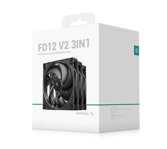 DeepCool FD12 V2 3IN1  120mm  Performance Integral Blade Silent Ring Case Fans, 4-pin PWM, 500~2500 RPM, Hydro Bearing