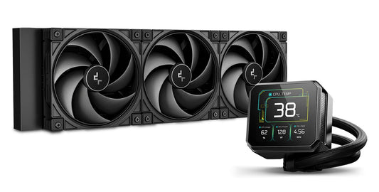 DeepCool SPARTACUS 360 Fully Customisable 6th Gen Liquid Cooler with Silent Ring Fansï¼ 3.4' LCD