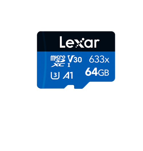 Lexar High-Performance 633x 64GB microSDHCâ¢/ microSDXCâ¢ UHS-I Card BLUE Series without adaptor 64GB â C10, UHS-I (U3), up to 100MB/s read,without adap
