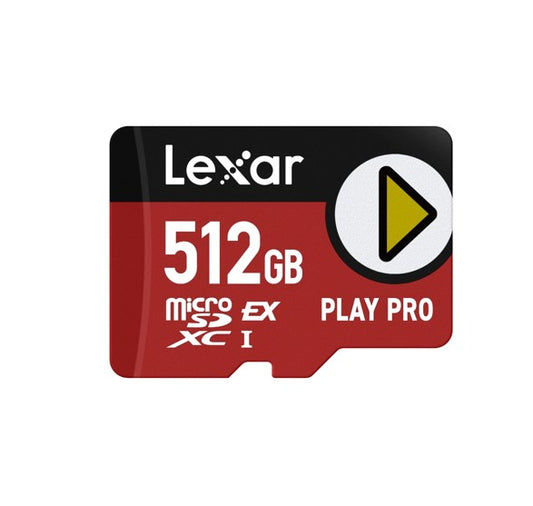 Lexar PLAY PRO microSDXCâ¢ Express Card 512GB, microSDXC, high performance, microSD Express, up to 900MB/s read and 600MB/s write