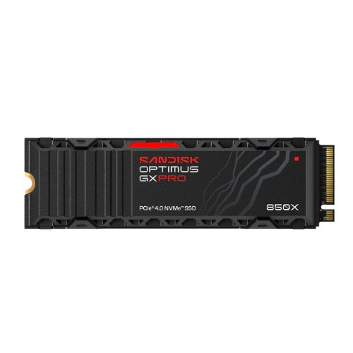 SANDISK Optimusâ¢ GX PRO 850X PCIeÂ® 4.0 NVMeâ¢ SSD with Heatsink, 1TB, Read 7,300MB/s Write 6,600MB/s, 5 Yr Warranty