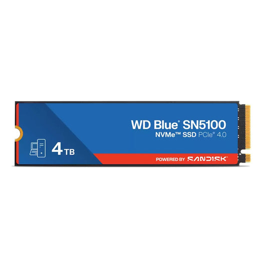 Western Digital WD Blue SN5100 NVMeâ¢ SSD - 4TB, M.2 2280, PCIe Gen4, Read 6900MB/s, Write 6700MB/s, 900K/1100K IOPS, TBW 1200, 5yr Warranty