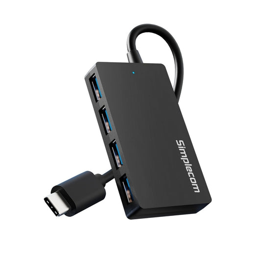 Simplecom CH352 USB-A to 4xPort SuperSpeed USB 3.2 Gen1, 5Gbps, plug & play, bus-powered, ABS, 76Ã41Ã11mm, 35g, 15cm cable, Win/macOS/Linux compatible