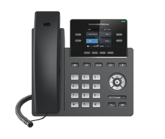 Grandstream GRP2612P 4 Line IP Phone, 2 SIP Accounts, 320x240 Colour Screen, HD Audio, Powerable Via POE