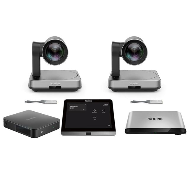 Yealink MVC940 Windows based MTR, MCore Pro, AVHub, 8' Touch Screen, 2x UVC84 12x Optical Zoom Camera, 2x WPP20, No Audio Devices Included