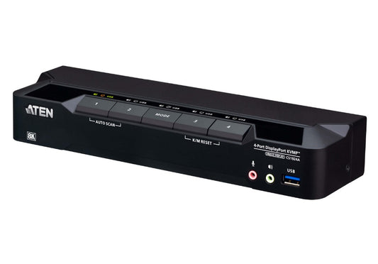 Aten Desktop 4-Port USB 3.0 8K DisplayPort KVMPâ¢ Switch (Cables included)