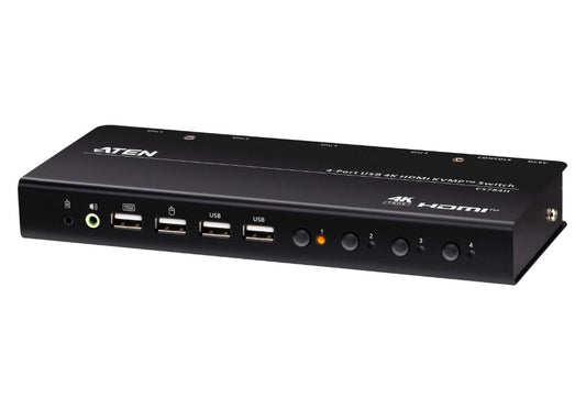 Aten 4-Port USB 4K HDMI KVMPâ¢ Switch (Cables included)