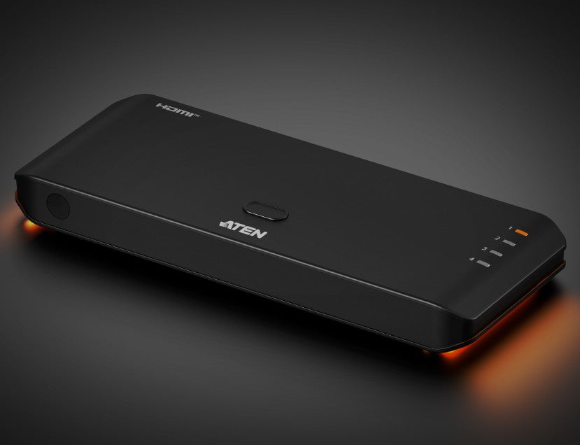 Aten Essential 4-Port True 4K HDMI Switch, HDMI switch for home entertainment, four HDMI sources on a single True 4K display, LPCM 7.1, DolbyÂ®