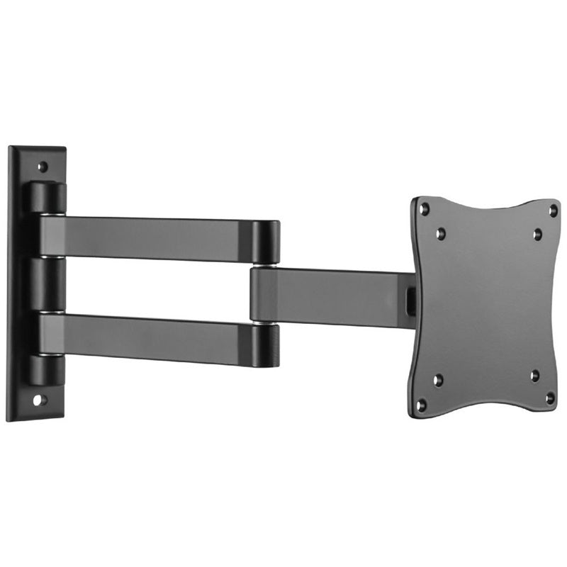 Brateck Aluminum Articulating TV Wall Mount, 13â27', 15kg Capacity, VESA 75x75/100x100, Full Motion, Â±70Â° Tilt, Â±90Â° Swivel, 50â372mm Extension