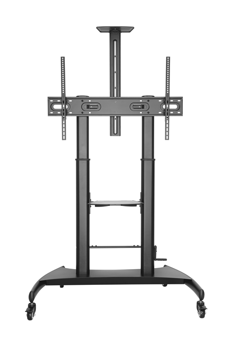 Brateck Large Screen Telescopic Height-Adjustable Steel TV Cart with Crank Handle Fit 60'-100' Up to 100kg- Matte Black ï¼LSï¼