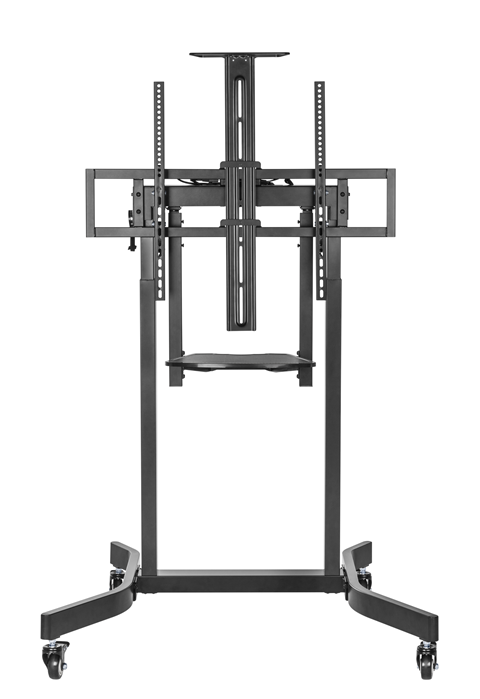 Brateck Deluxe Motorized Large TV Cart with Tilt, Equipment Shelf and Camera Mount Fit 55'-100' Up to 120kg- Matte Black ï¼LSï¼