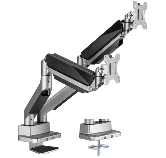 mbeatÂ® activiva Heavy Duty Dual Monitor Screen Gas Spring Monitor Arm Support:For monitors 17'-35ââ, each up to15kg.  Integrated 180Â° Rotation