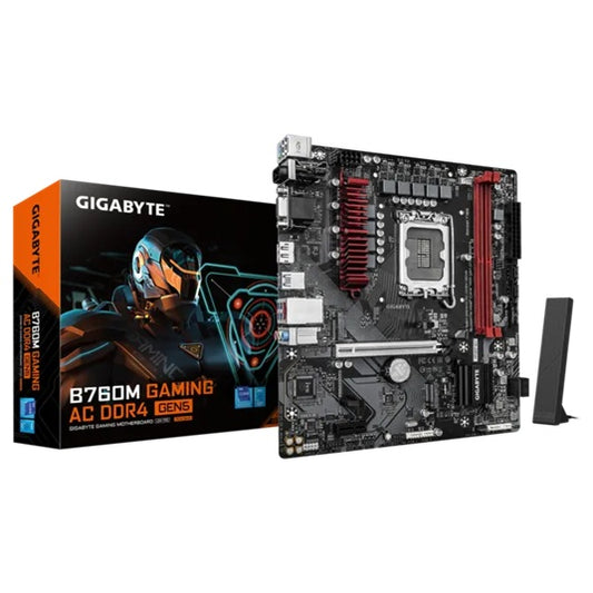 Gigabyte B760M GAMING AC DDR4 GEN5, Intel B760, LGA1700 12thâ14th Gen, DDR4 64GB, PCIe 5.0 x16, Wi-Fi AC, 2.5GbE, M.2 PCIe 4.0