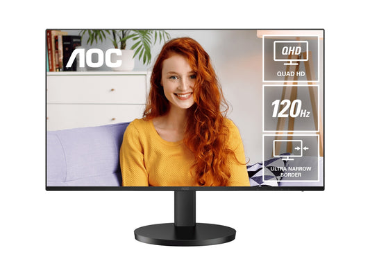 AOC 27' IPS Q27B3CF3: 2560Ã1440 @ 120Hz, 1ms MPRT, 350 nits, sRGB 116%, USB-C (65W), HDMI 2.0, USB hub, speakers, height-adjustable, VESA 100mm