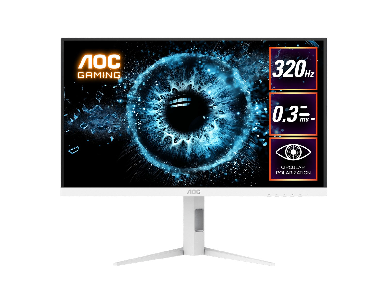 AOC 27' Fast IPS Q27G4SL/WS: 2560Ã1440 @ 320Hz, 1ms GtG, 350 nits, HDR 450 nits, sRGB 125%, DP 1.4, HDMI 2.1, ergonomic stand, VESA 100mm