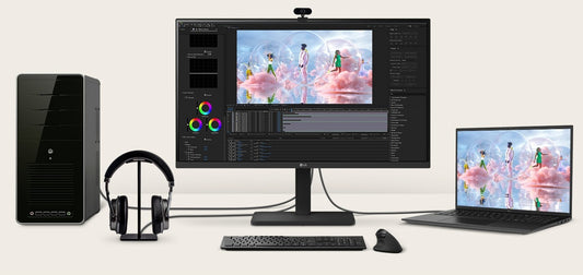 LG 27' Full HD IPS 100Hz Monitor, 1920x1080, Built-in Power&Speaker, USB-C 65W PD, Reader Mode, Flicker Safe, Versatile Stand Tilt/Height/Swivel/Pivot