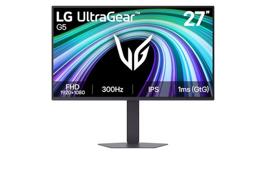 LG 27' IPS Full HD 300Hz Monitor, 1920Ã1080, 1ms GtG, HDR10, sRGB 99%, G-SYNC Compatible, FreeSync Premium, DP 1.4, 2x HDMI, L-Stand