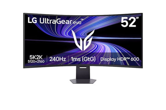 LG 52' UltraGear evo G9 5K2K 240Hz Gaming Monitor, 5120Ã2160, VA, 240Hz, 1ms, 1000R, HDR600, DCI-P3 95%, FreeSync Premium, DP 2.1, USB-C 90W