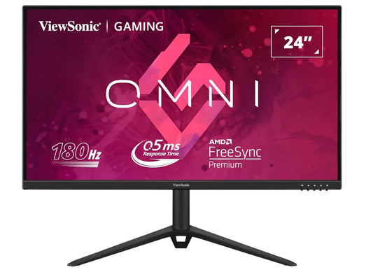 ViewSonic 24' FHD IPS Gaming, 180Hz, 0.5ms MPRT, HDR10, FreeSync Premium, AdaptiveSync, ClearMR, HDMIÃ2, DP, 2Ã2W Speakers. 3YARW