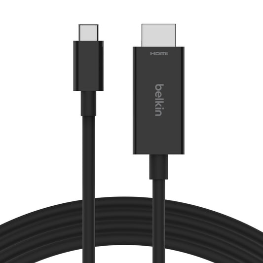 Belkin Connect USB-Câ¢ to HDMI Cable (2M) - Black (AVC012bt2MBK), 8K at 60Hz and 4K at 120Khz, Supports (HDR10+), Plug and Play, 2 Years Warranty