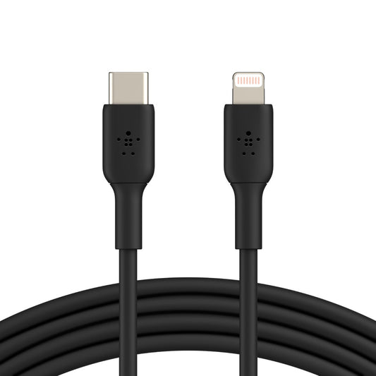 Belkin BoostCharge Lightning to USB-C Cable (1m/3.3ft) - Black (CAA003bt1MBK), 18W Fast Charge, 8,000+ bends tested,480Mbps,USB-C PD, 2 Years Warranty