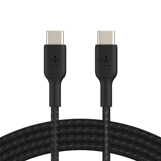 Belkin Boostcharge USB-C to USB-C Braided Cable 0.15M - White (CAB004bt0MWH), 60W, 30K+ bend, Certified by USB-IF to meet all electrical, 2YR