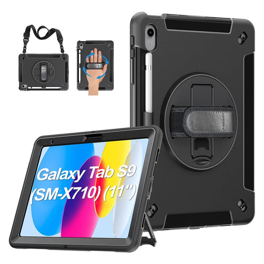USP Rugged Samsung Galaxy Tab S10 Lite/ Tab S10 FE (11')/ Tab S9 (11')/ Tab S9 FE (10.9') Case - Military-Grade, Hand Strap,3 Years Warranty