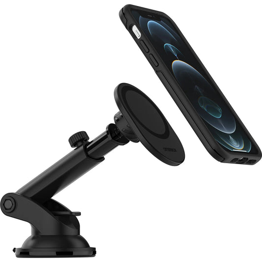 OtterBox Car Dash & Windshield Mount for MagSafe-Black (78-80446),Adjustable Mount,Strong Magnetic Alignment,Holds phone Securely, 2 Years Warranty