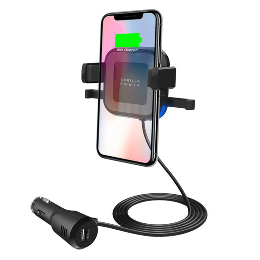 ï¼LSï¼ mbeatÂ® Gorilla Power 10W Wireless Car Charger with 2.4A USB Charging, Air Vent Clip & Windshield Stand Black  Package