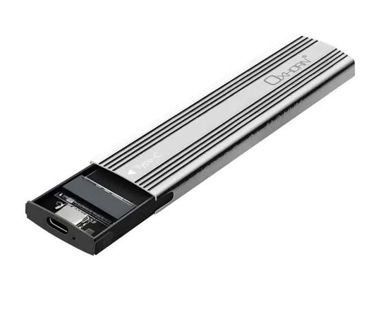 Oxhorn  USB C 3.2 Gen 2 M.2 NVMe NGFF Enclosure 10 Gbps B+M Key M.2 NVMe SSD up to 4TB 2280/2260/2242/2230 Aluminum Macs Windows USB-A Silver 2 YR WTY