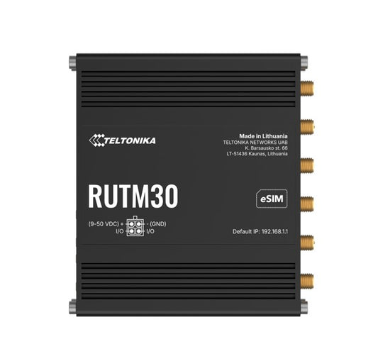 Teltonika RUTM30 Compact 5G Router, 5G dual SIM cellular, 2 Gigabit Ethernet ports, Dual-Band Wi-Fi, Backward Compatible with 4G, PSU included