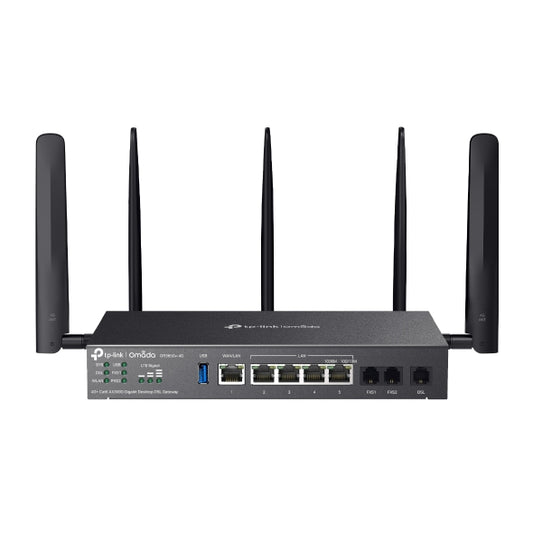 TP-Link DR3650v-4G Omada 4G+ Cat6 AX3000 Wi-Fi 6 Gigabit Desktop DSL Gateway, 574Mbps@2.4GHz + 2402Mbps@5GHz(HE160), VDSL2 350 350/60, VoIP Triple Wan