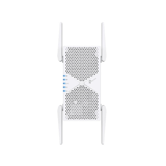 TP-Link RE405BE BE6500 Dual-Band Wi-Fi 7 Range Extender with BE6500 speeds, MLO, 160MHz, 4Ã antennas, EasyMesh, and 2.5G Ethernet port