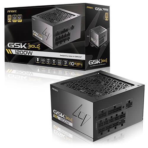 Antec GSK1200 AU, ATX 12V 3.1, 1200W, Full-Modular, 80 Plus Gold, 120mm FDB fan, 100â240V, OCP/OVP/UVP/SCP/OPP/OTP/SIP/NLO protection, 10yr wty