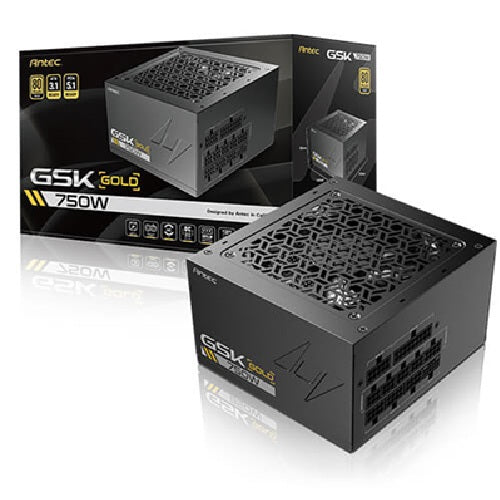 Antec GSK750 V2 80+ Gold Fully Modular, 750W, ATX 3.1, 140Ã150Ã86mm, 120mm fan, PCIE 5.1, 12VHPWR, OCP/OVP/UVP/SCP/OPP/OTP, 7Y warranty