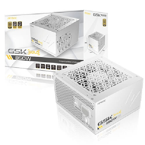 Antec GSK850 V2 WH 80+ Gold Fully Modular - WHITE, 850W, ATX 3.1, 140Ã150Ã86mm, 120mm fan, PCIE 5.1, 12VHPWR, OCP/OVP/UVP/SCP/OTP, 7Y warranty.