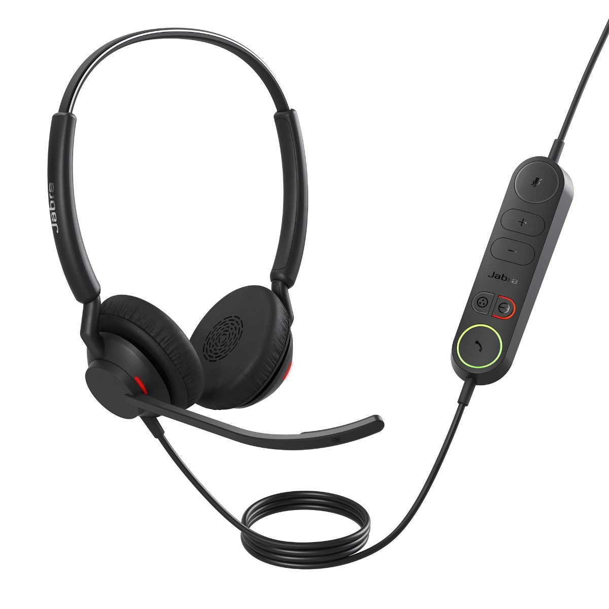 Jabra Engage 40 (Inline Link) UC Dual USB-C/A Corded Headsets, Lightweight & sturdy, Double the mic, Busylight, Hearing Protection Audio Quality