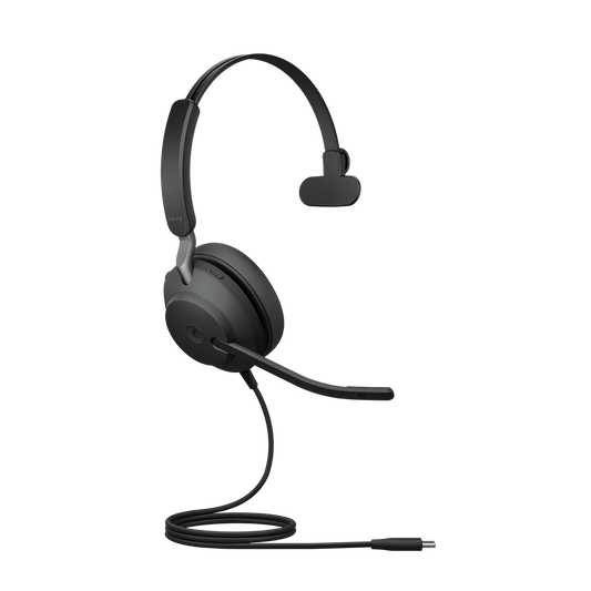 Jabra Evolve2 40 SE Wired USB-C MS Mono Headset, 360Â° BusyLight, Noise Isolationg Ear Cushions, 2Yr Warranty, Plug-and-play