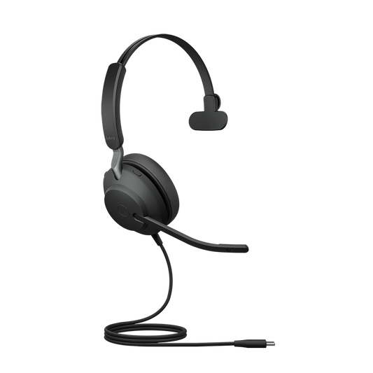 Jabra Evolve2 40 SE Wired USB-C UC Mono Headset, 360Â° BusyLight, Noise Isolationg Ear Cushions, 2Yr Warranty, Plug-and-play, 3-Microphone Technology