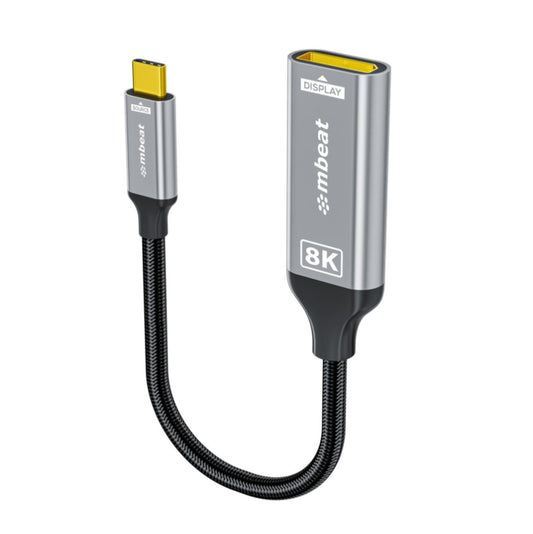 (LS) mbeatÂ® Tough Link 8K USB-C to DP Adapter - Space Grey USB-C (male) to DisplayPort (female) Up to 32.4Gbps
