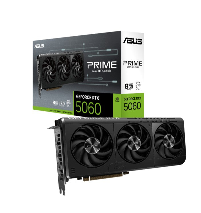 ASUS nVidia GeForce PRIME RTXâ¢ 5060 8GB GDDR7, 3840 CUDA, 2527MHz, 128-bit, 7680x4320, PCIe 5.0
