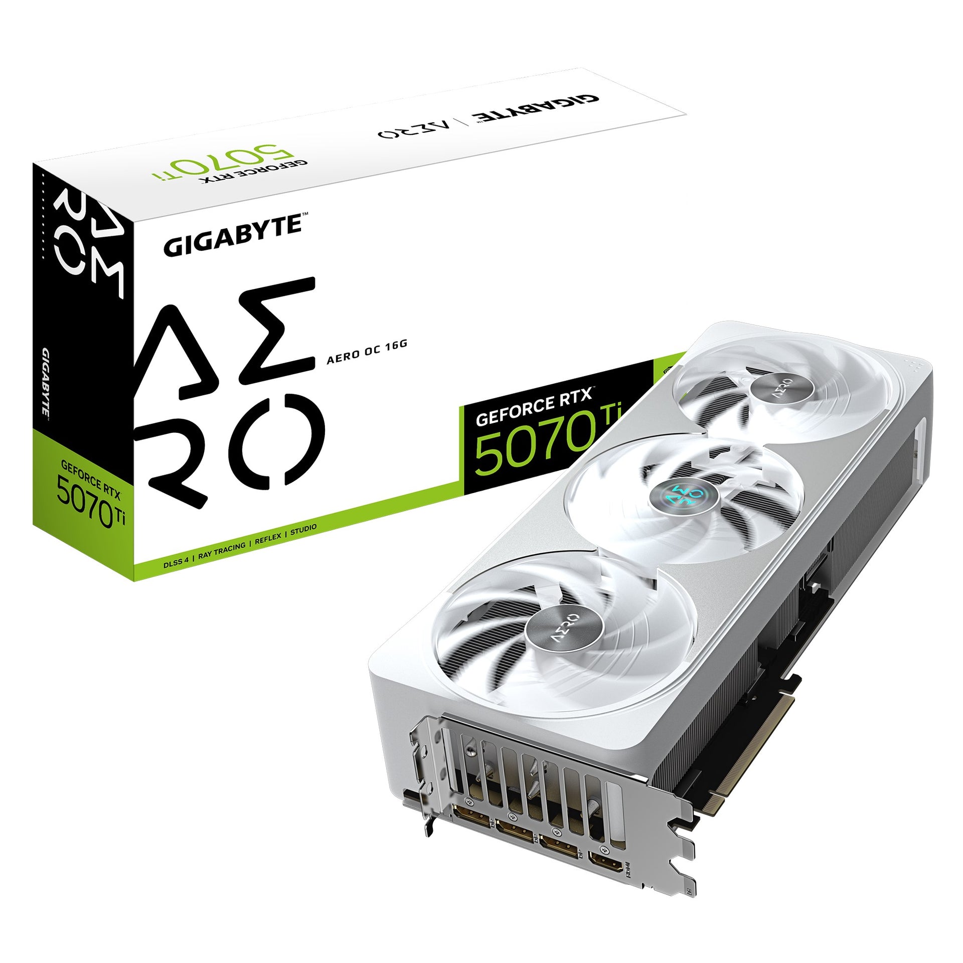 Gigabyte GeForce RTXâ¢ 5070 Ti AERO OC 16G, 2588 MHz, CUDA 8960, 28 Gbps, GDDR7, 256 bit, PCI-E 5.0, PSU 750W, DisplayPort 2.1b x3 HDMI 2.1b x1