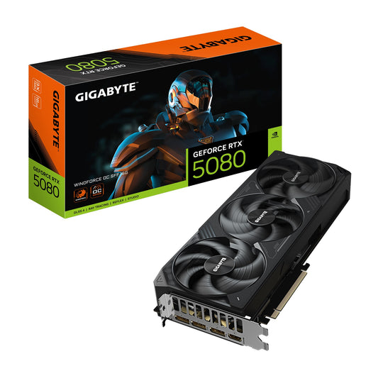 Gigabyte GeForce RTXâ¢ 5080 WINDFORCE OC SFF 16G, 2670 MHz, CUDA 10752, GDDR7,  256 bit, PCI-E 5.0, PSU 850W, DisplayPort 2.1b x3 HDMI 2.1b x1