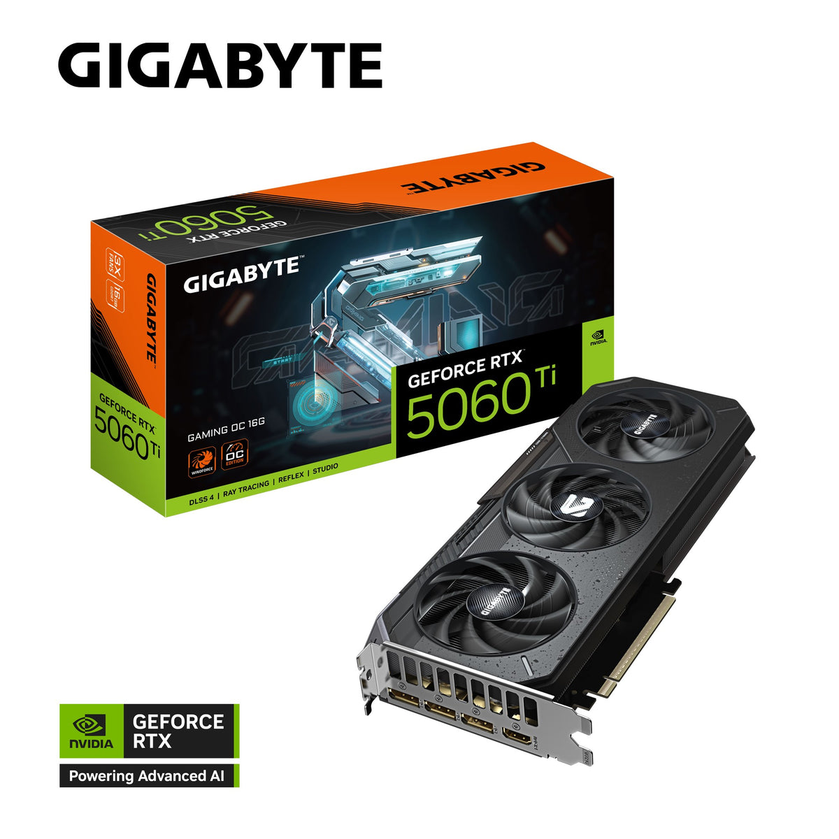 Gigabyte GeForce RTXâ¢ 5060 Ti GAMING OC 16G, 2647 MHz, CUDA TBD, 28 Gbps, GDDR7, 128 bit, PCI-E 5.0, PSU 650W, DisplayPort 2.1b *3 HDMI 2.1b *1