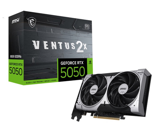 MSI nVidia GeForce RTX 5050 8G VENTUS 2X OC, Boost: 2560 MHz, CUDA 2560 Units, 8GB GDDR6, HDMIâ¢ x 1 (embargo)